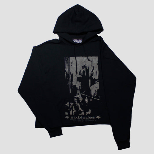 "HURT SOMEONE//PENNSYLVANIA EVENING NEWS" Cropped Hood (L)