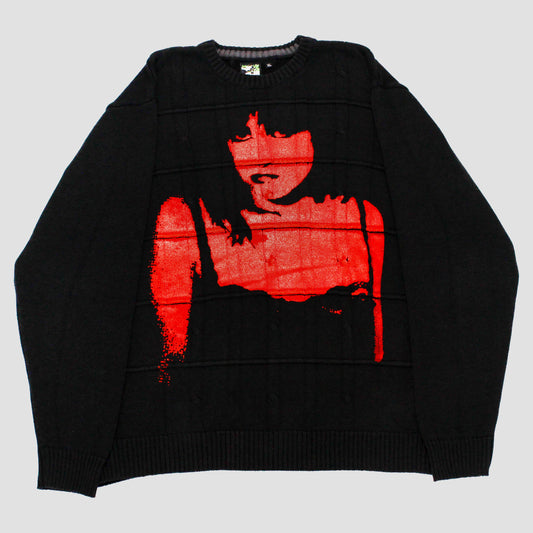 "A BLOODY VELVET MOURNING" Heavyweight Knit Sweater (XL)