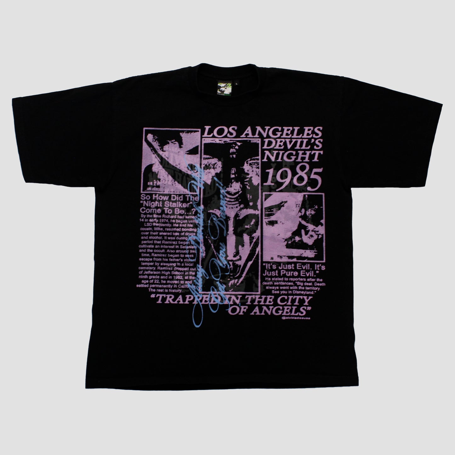 "haunted n burned..?//DEVILS NIGHT" Heavyweight Tee (L)