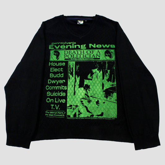 "GREEN SUICIDE//DIE LIKE DWYER" Pullover Sweater (XL)