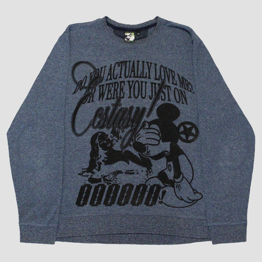 "DO YOU ACTUALLY LOVE ME?//GLITTER ECSTASY" Pullover Sweater (XL)