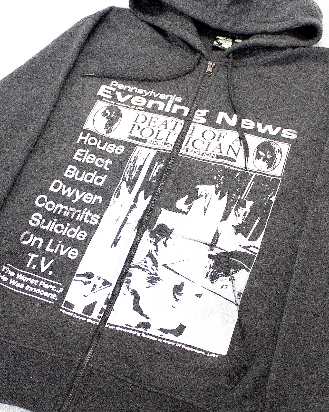 "EVERYTHING IS GREY//DIE LIKE DWYER" Extreme Heavyweight Zip (XL)