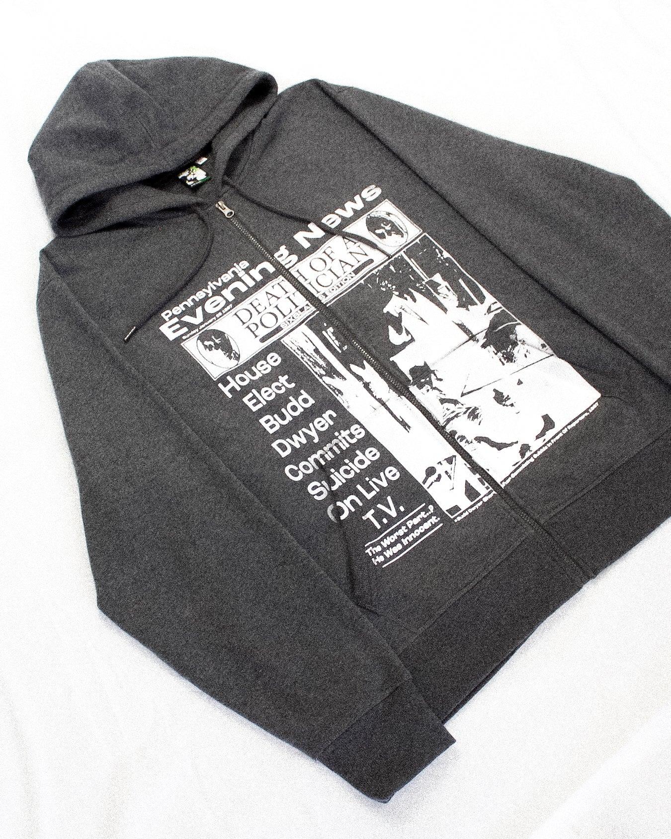 "EVERYTHING IS GREY//DIE LIKE DWYER" Extreme Heavyweight Zip (XL)