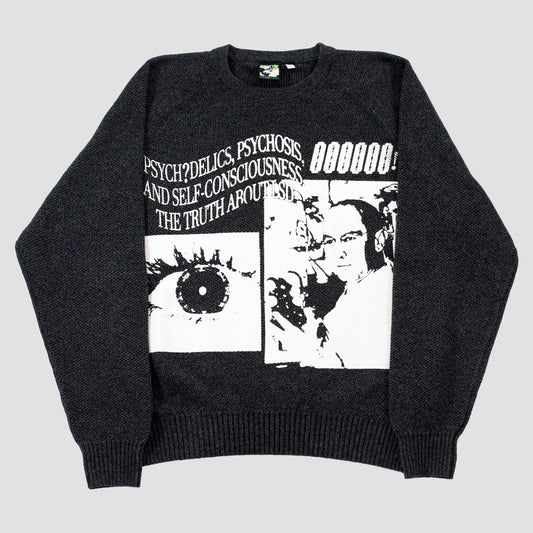 "GREY LSD" Heavyweight Knit Sweater (L)