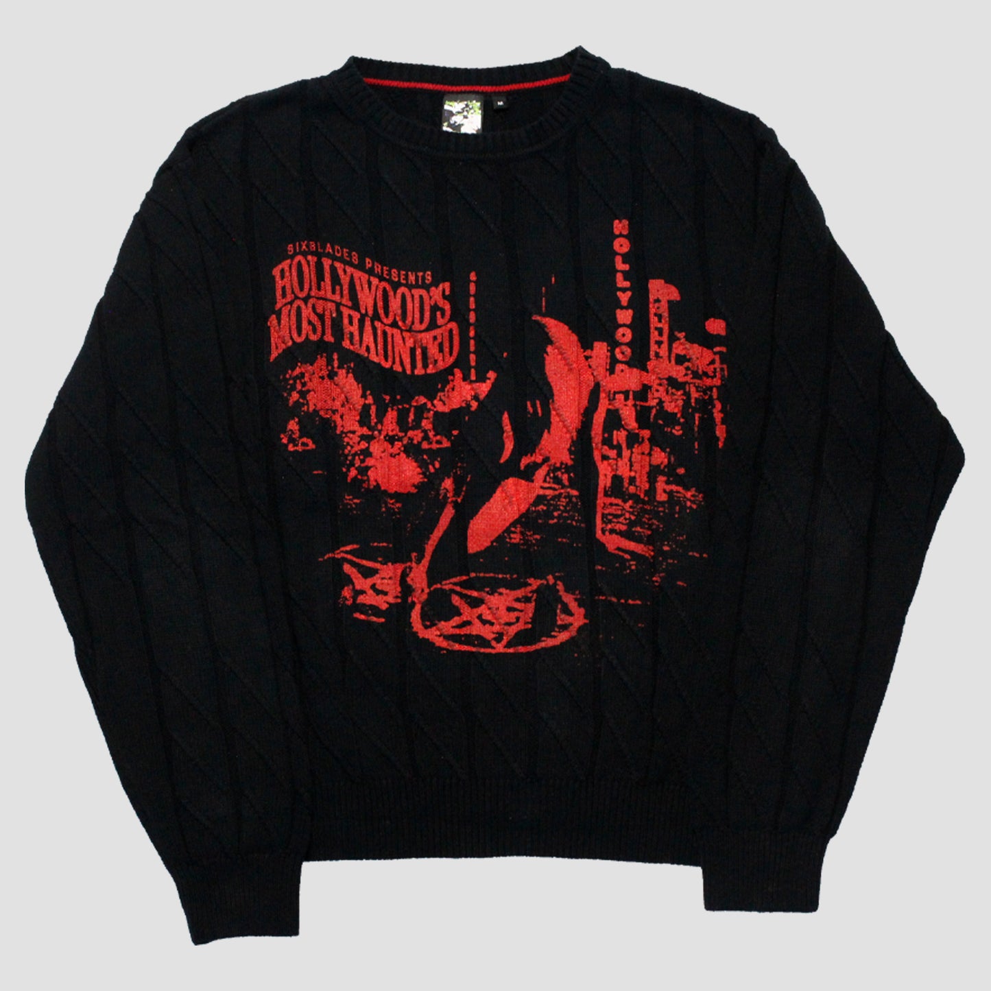 "HOLLYWOOD'S MOST HAUNTED" Heavyweight Knit Sweater (M)