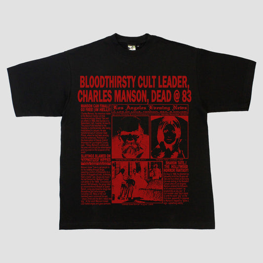 LOS ANGELES EVENING NEWS HEAVYWEIGHT TEE (BLACK/RED)