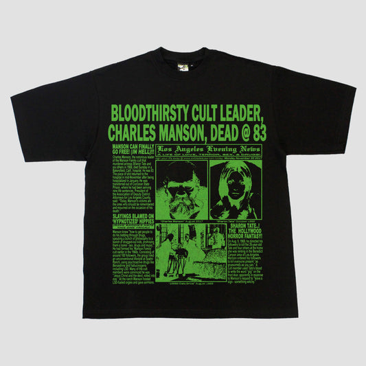 LOS ANGELES EVENING NEWS HEAVYWEIGHT TEE (BLACK/GREEN)