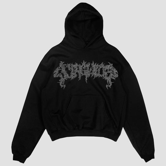 "MALEVOLENT" Heavyweight Hood (BLACK/GLITTER)
