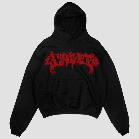 "MALEVOLENT" Heavyweight Hood (BLACK/RED)