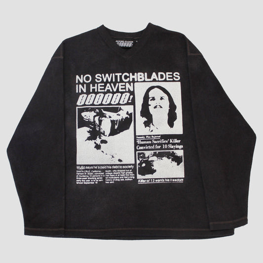 "NO SWITCHBLADES IN HEAVEN" Heavyweight Fleece Sweater (XL)