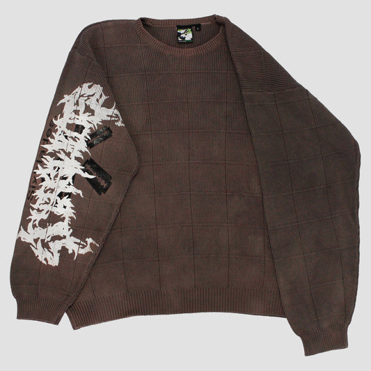 "PSYCH?DELICBLOODTHIRSTYBLADES" Heavyweight Knit Sweater (L)