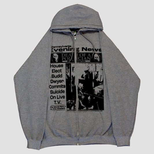 "PENNSYLVANIA EVENING NEWS//DIE LIKE DWYER" Heavyweight Zip (XL)