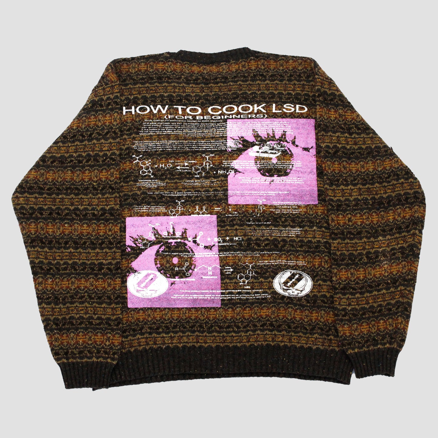 "RAZOR BLADES & PINK LSD" Heavyweight Pullover Fleece Knit (XL)