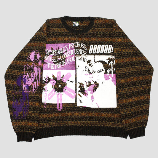 "RAZOR BLADES & PINK LSD" Heavyweight Pullover Fleece Knit (XL)