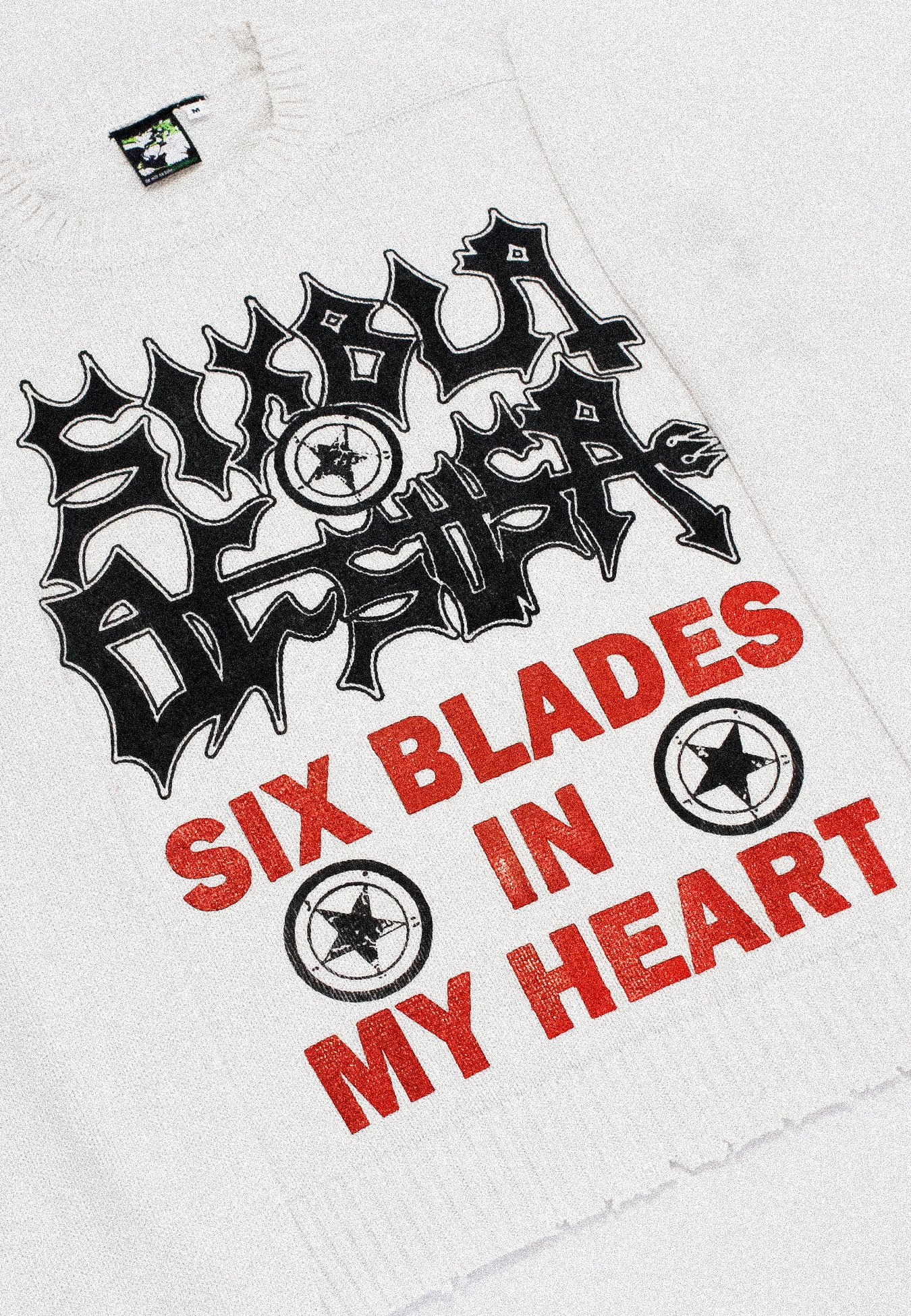 "SIX BLADES IN MY HEART" Heavyweight Knit Sweater (M)