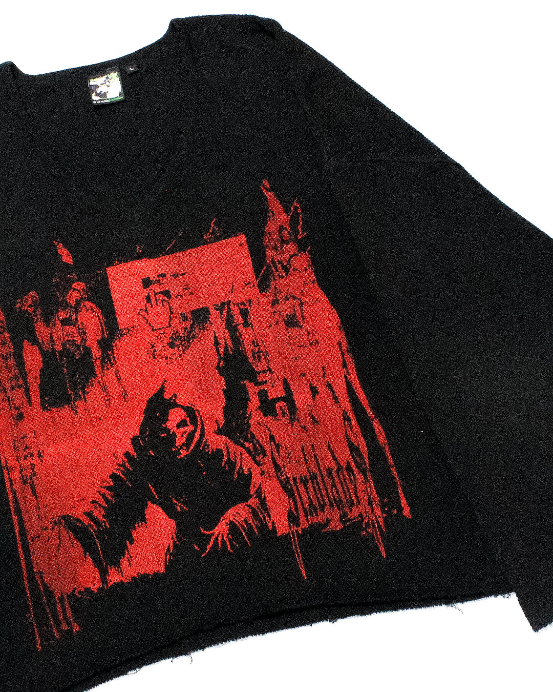 "SILK ROAD SWITCHBLADES" Heavyweight Cropped Knit (L)