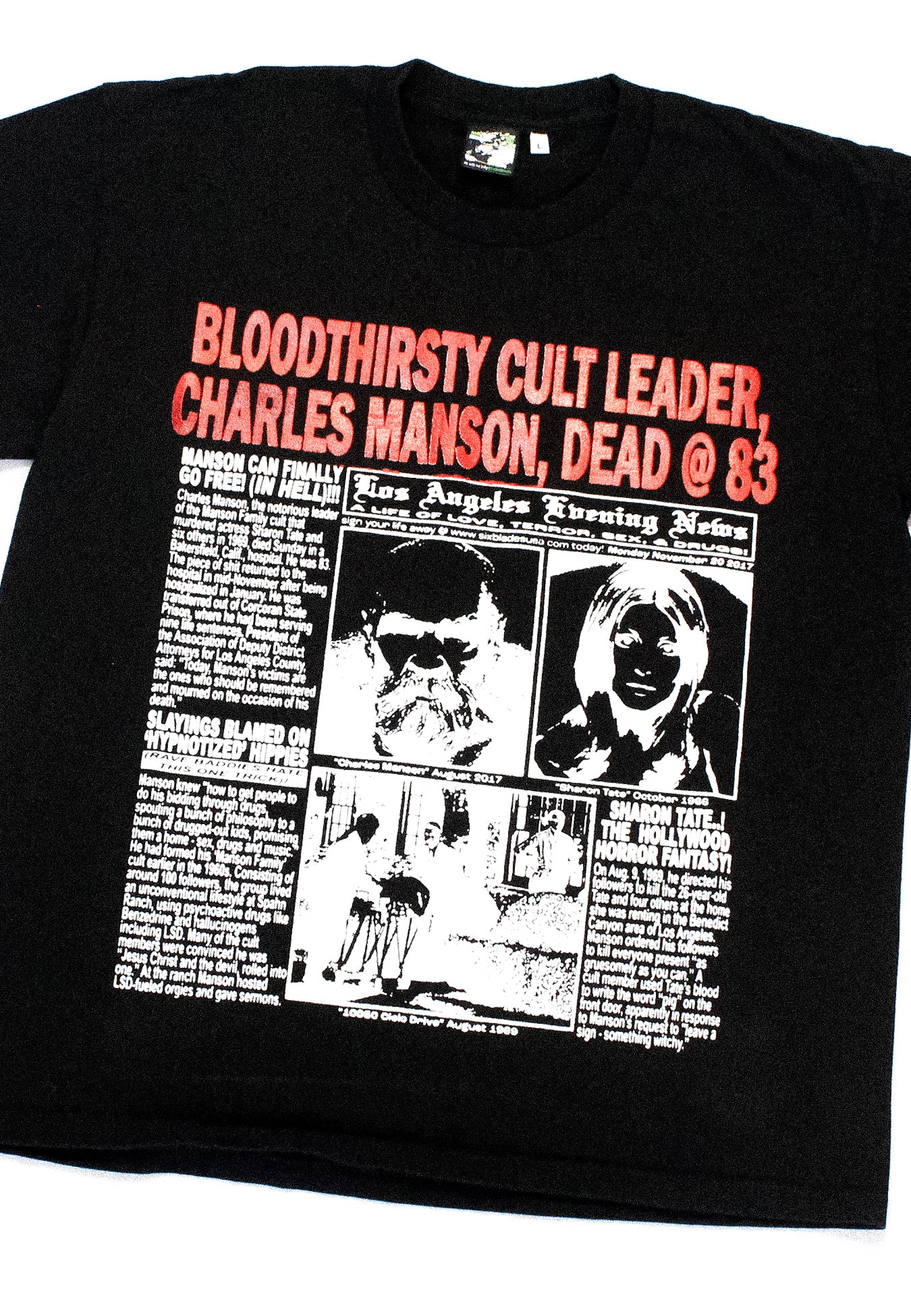 "BLOODY MANSON//LOVE/TERROR/SEX/DRUGS" Heavyweight Tee (L)