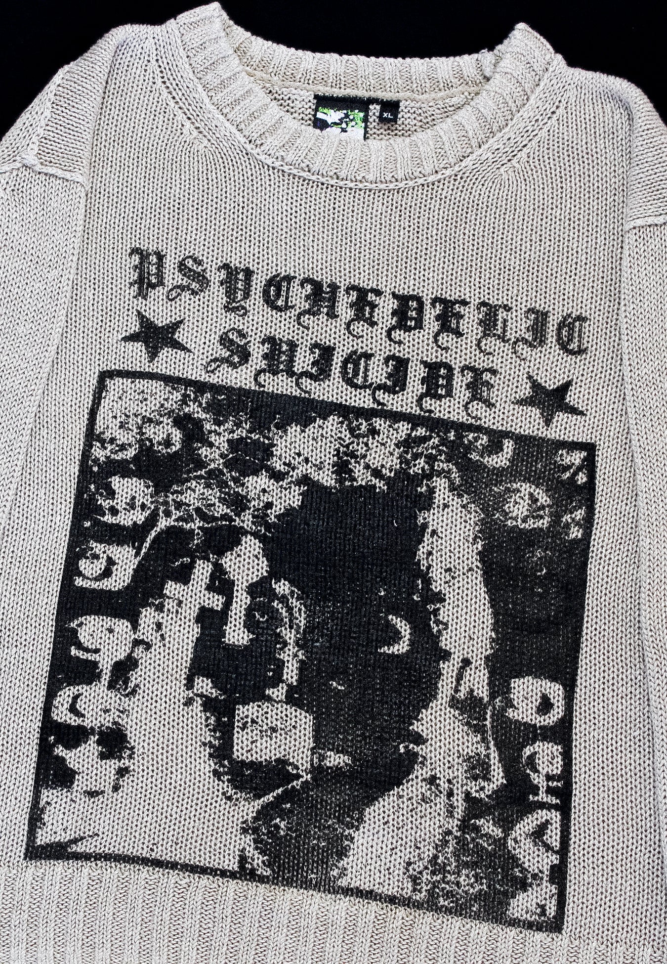 "𖤐PSYCHEDELIC SUICIDE𖤐" Extreme Heavyweight Cropped Knit (XL)