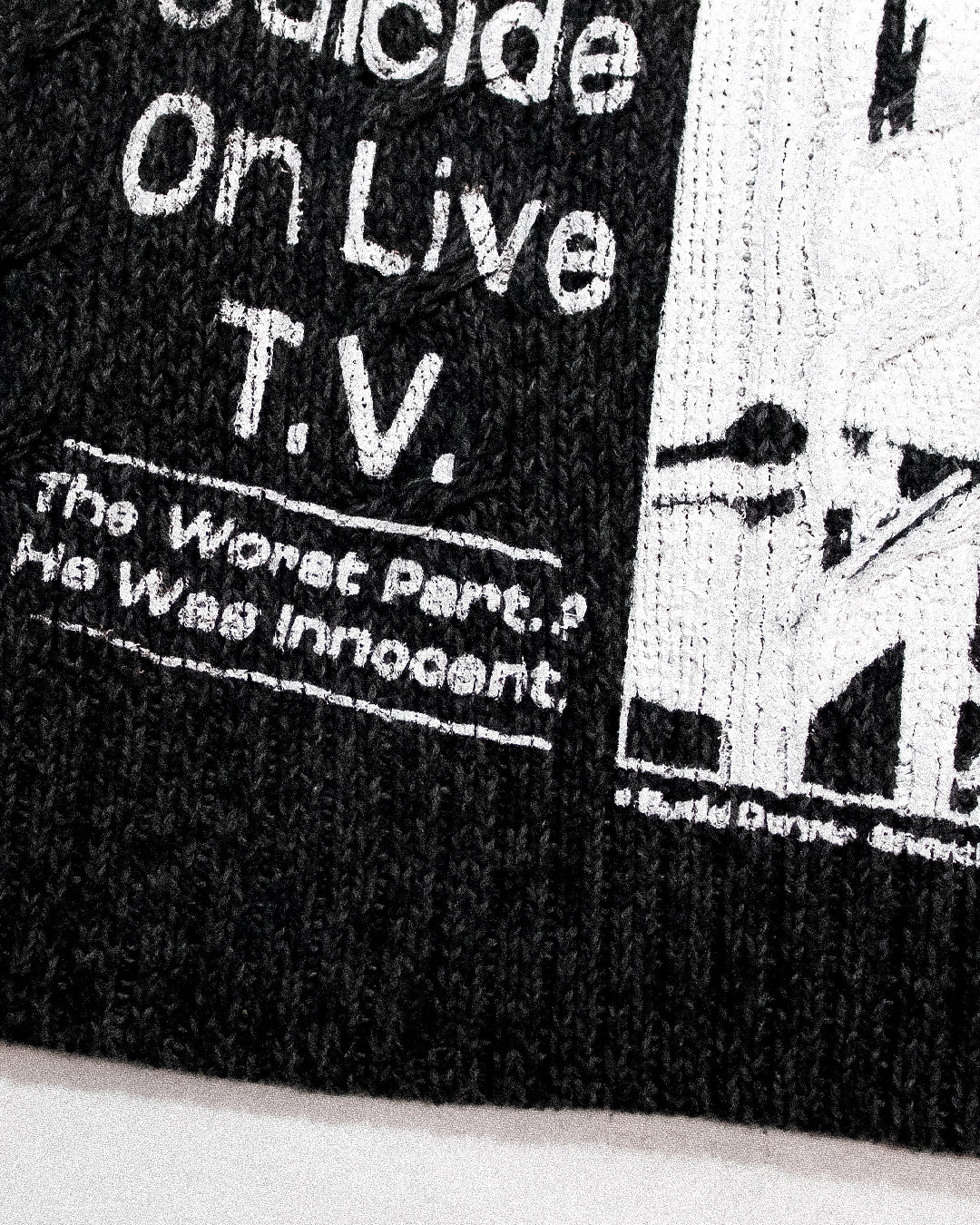 "PENNSYLVANIA EVENING NEWS//DIE LIKE DWYER" Heavyweight Knit Sweater (L)