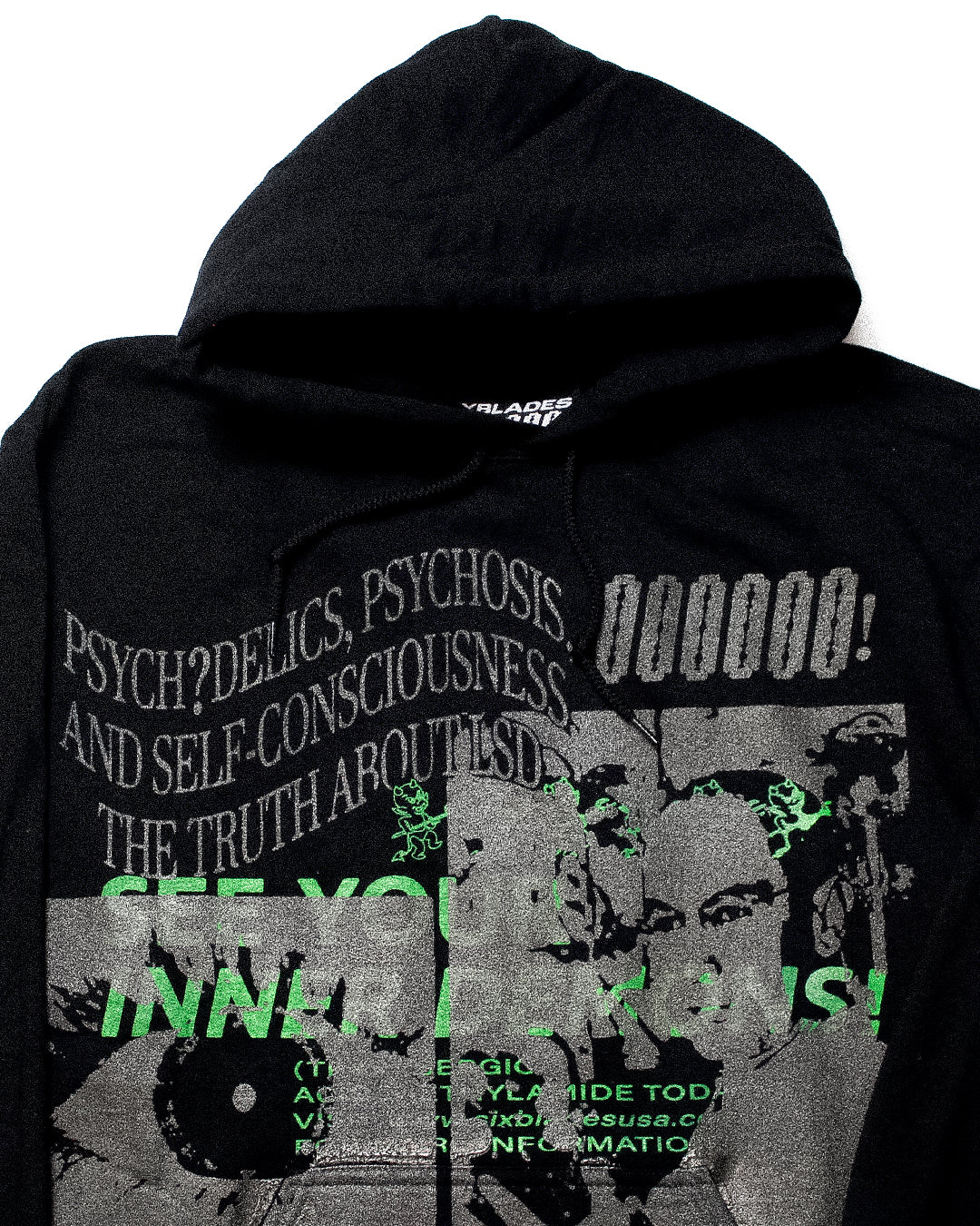 "PSYCHEDELICS, PSYCHOSIS, AND INNER DEMONS" Cropped Hood (M)