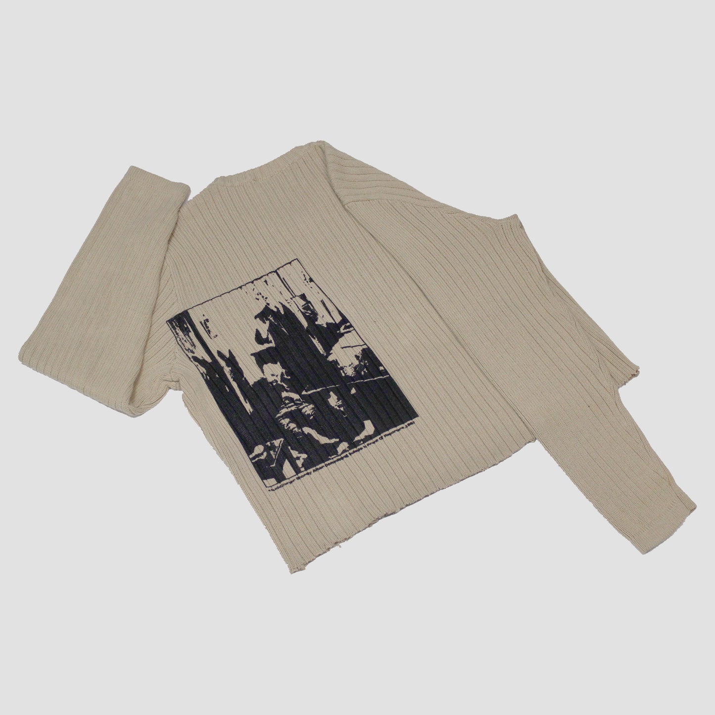 "RED EYES//DWYER DIES (6枚刃!!!)" Cropped Knit Sweater (XL)